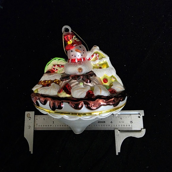 Lot 3 Blown Glass Christmas Ornaments Bear Basketball Player Snowman Polar Bears - Picture 7 of 10